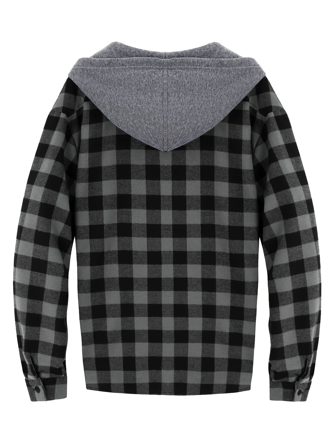 Giacca uomo con cappuccio e motivo a quadri classico, ideale per ogni occasione casual.