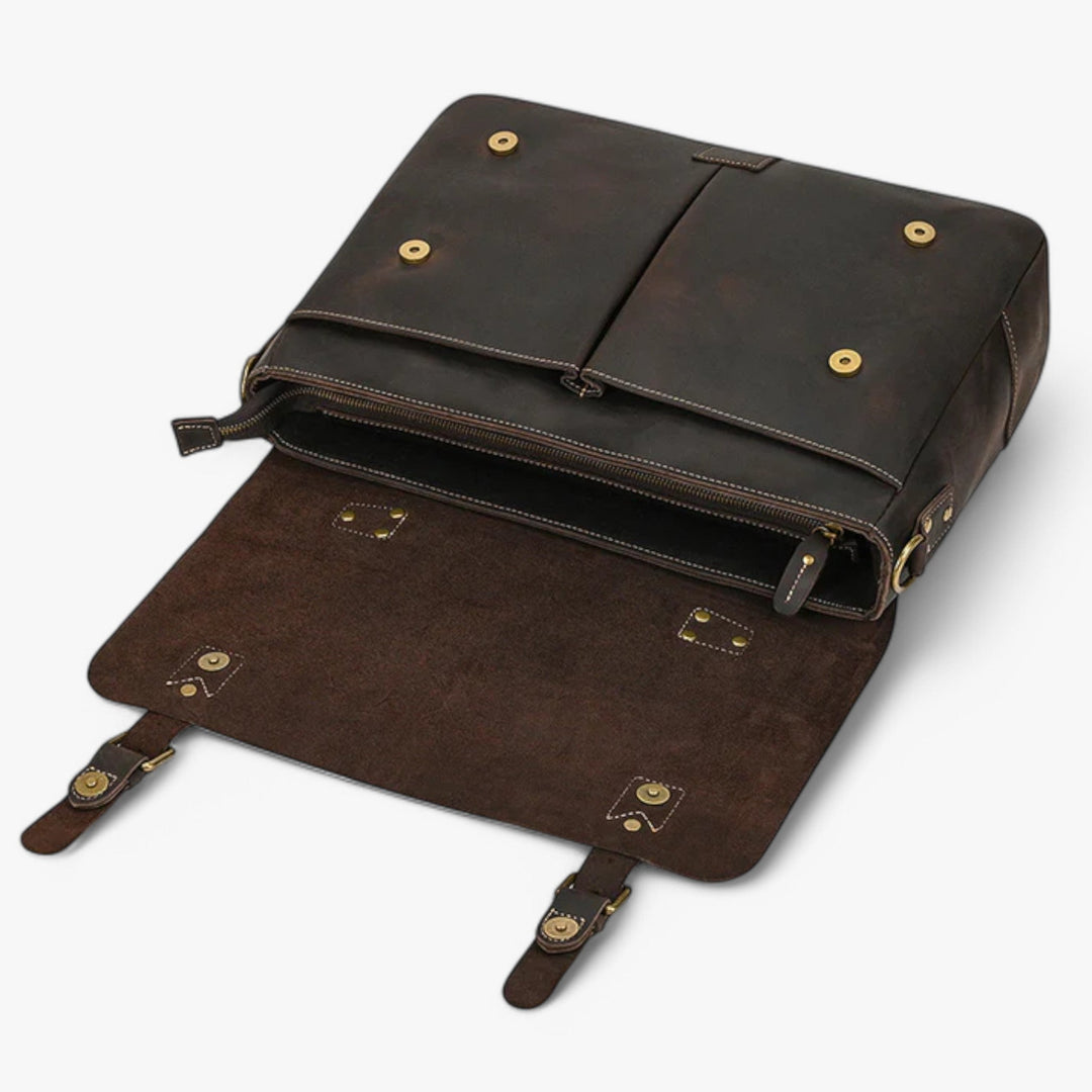 Borsa donna marrone scuro elegante, portadocumenti e porta laptop, un mix di stile e funzionalità per l'ufficio.