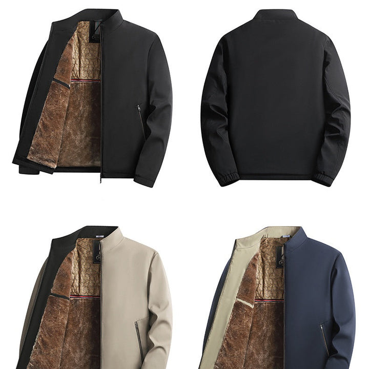 Giacca invernale uomo protettiva dal freddo, con collo alto e zip integrale, abbigliamento casual.