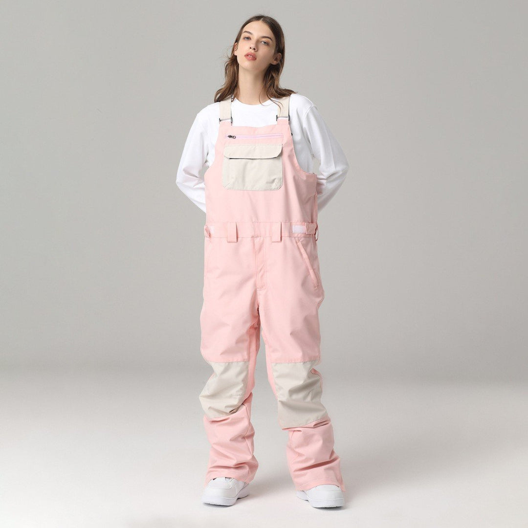 Salopette unisex impermeabile per sci e snowboard, con bretelle regolabili per comfort sulla neve.