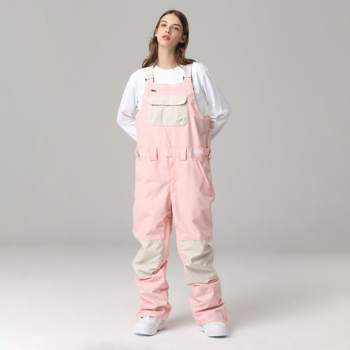 Salopette unisex impermeabile per sci e snowboard, con bretelle regolabili per comfort sulla neve.