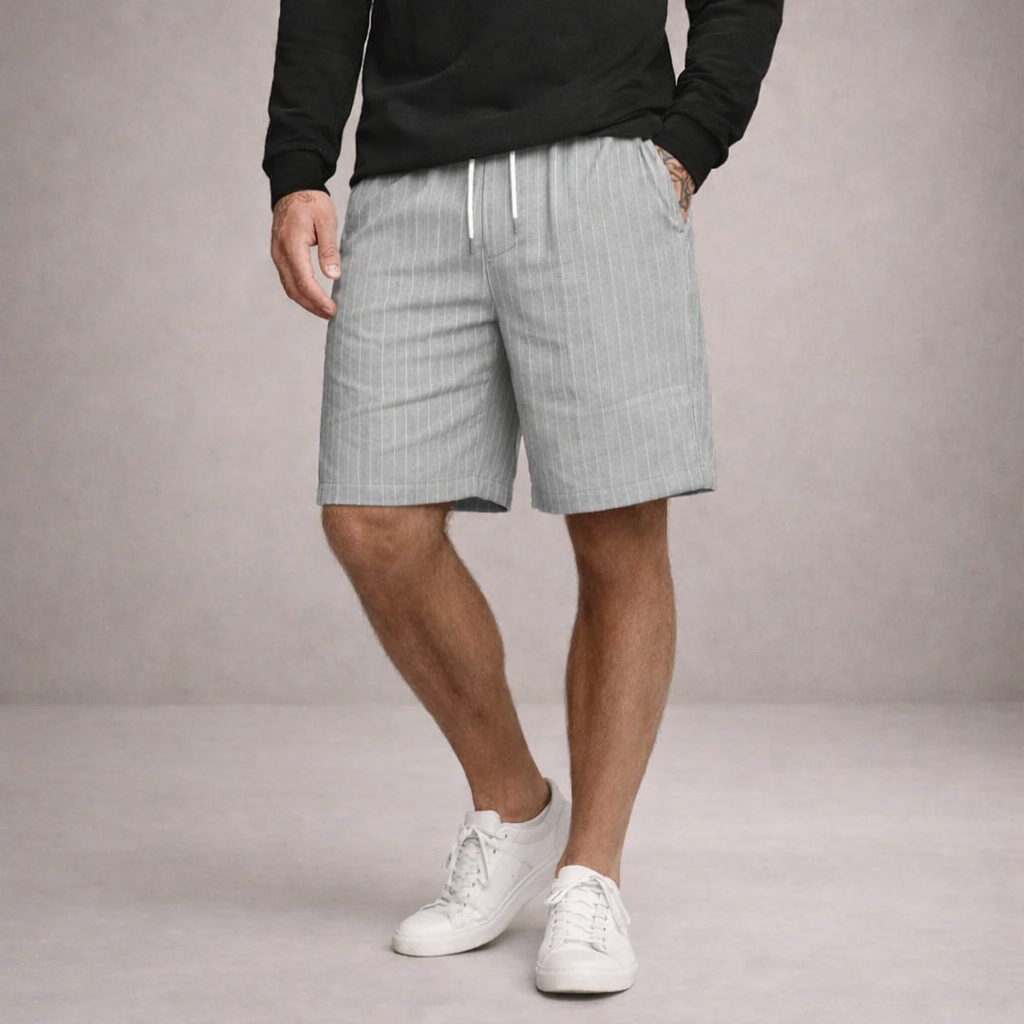 Pantaloncini da uomo estivi, vita regolabile, tessuto confortevole e traspirante per ogni occasione.
