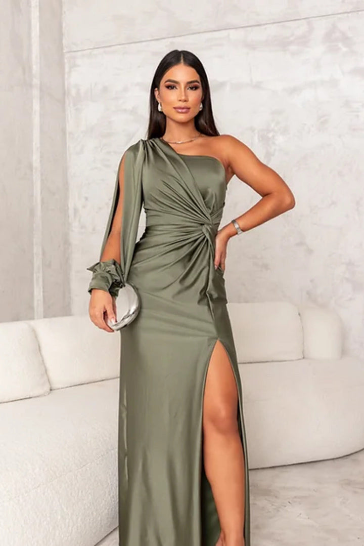 Vestito midi aderente donna, ideale per feste estive e primaverili eleganti.