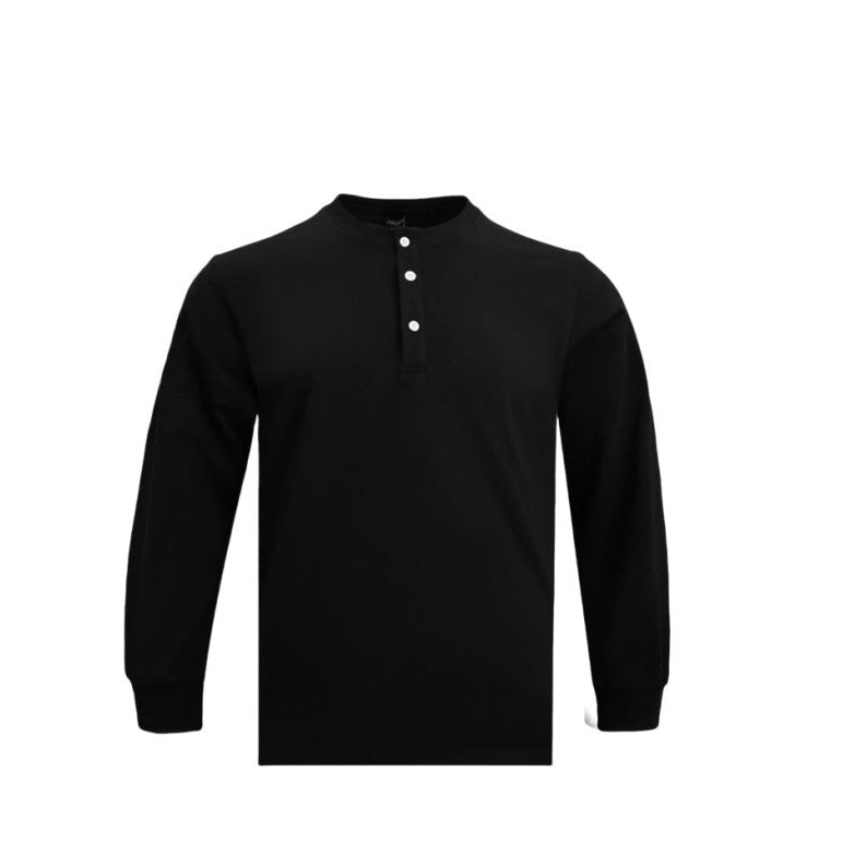 Look completo con camicia Henley uomo a maniche lunghe, per stile casual e comfort duraturo.