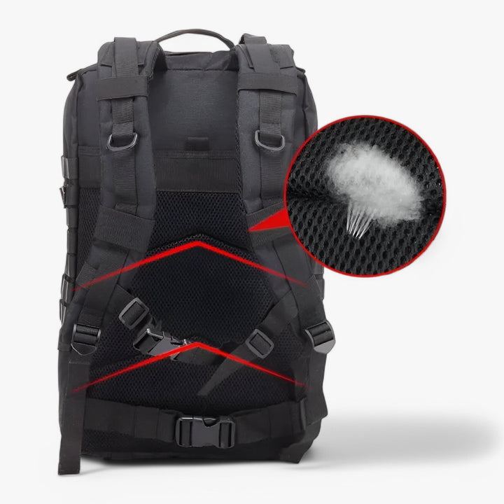 Zaino da escursione tattico, resistente per avventura e attività all'aperto, design unisex.