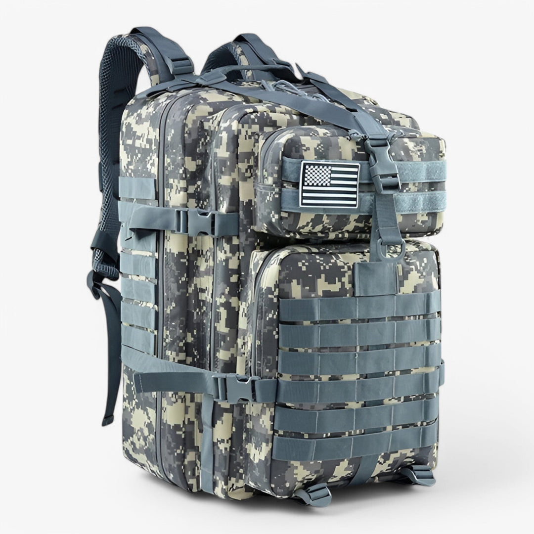 Zaino tattico versatile per uomo e donna, perfetto per viaggio, lavoro o attività all'aperto con stile robusto.