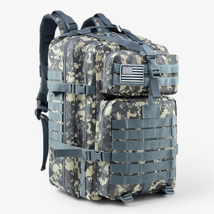 Zaino tattico versatile per uomo e donna, perfetto per viaggio, lavoro o attività all'aperto con stile robusto.