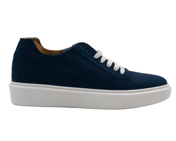 Sneakers rialzate da uomo blu casual, con aumento di altezza di 6 cm. Perfette per un look elegante e confortevole.