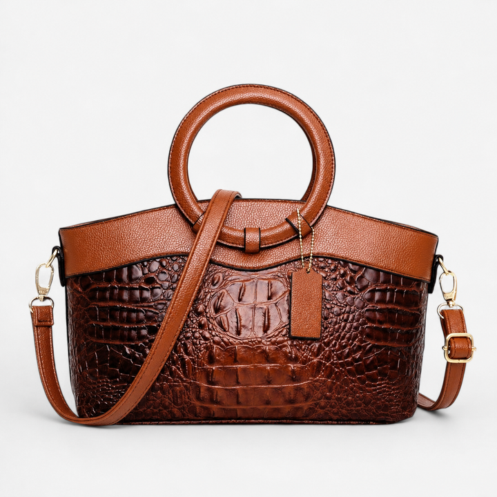 Borsa a mano donna elegante multicolore effetto coccodrillo, perfetta accessorio moda in pelle PU versatile.