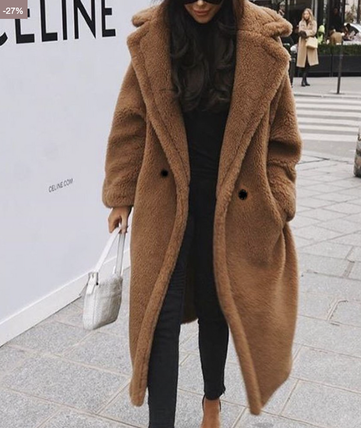 Giacca invernale da donna, cappotto oversize caldo e spesso, perfetto per l'abbigliamento invernale, beige/marrone.