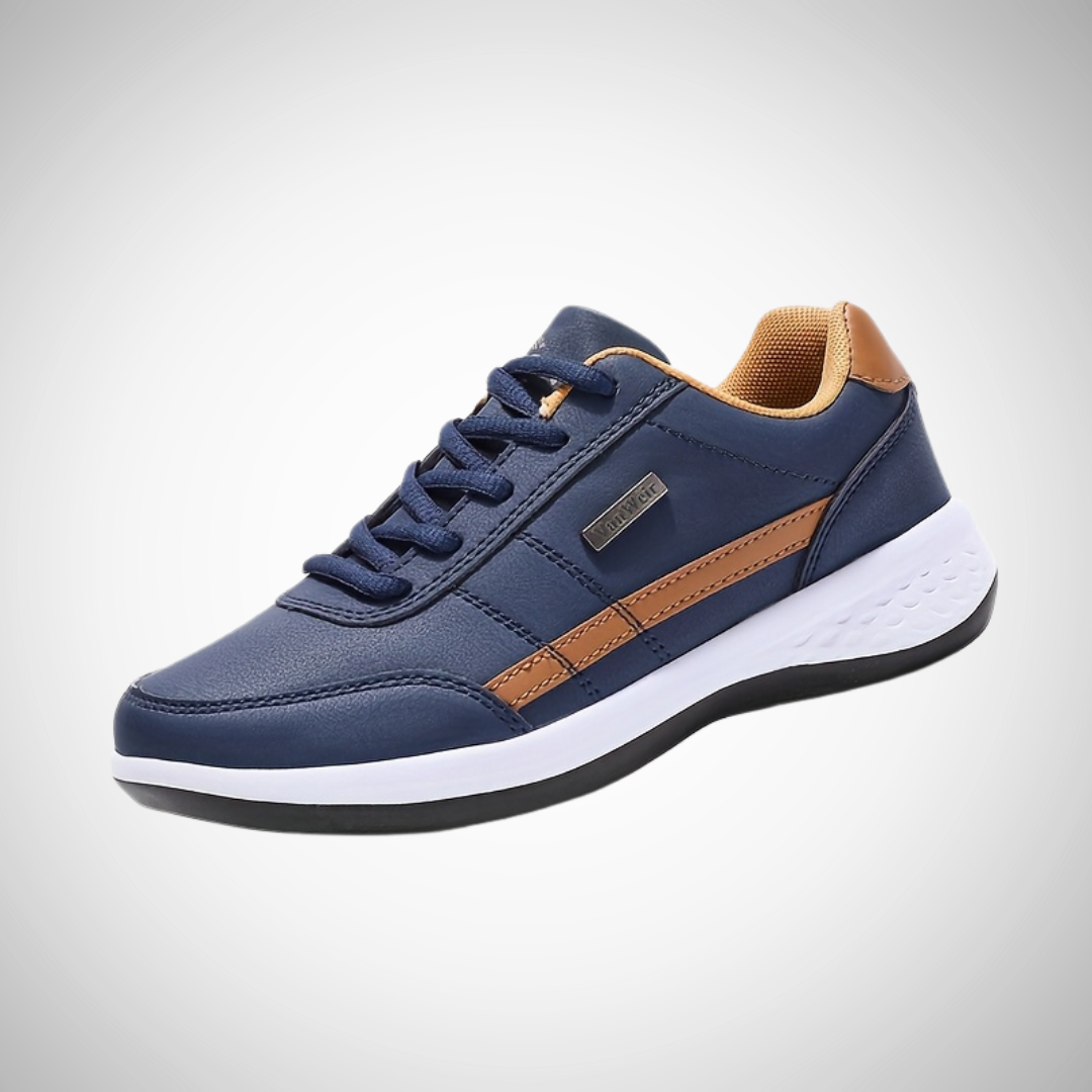Calzature uomo leggere con design moderno, suola flessibile e traspirabilità, ideali per la moda quotidiana.