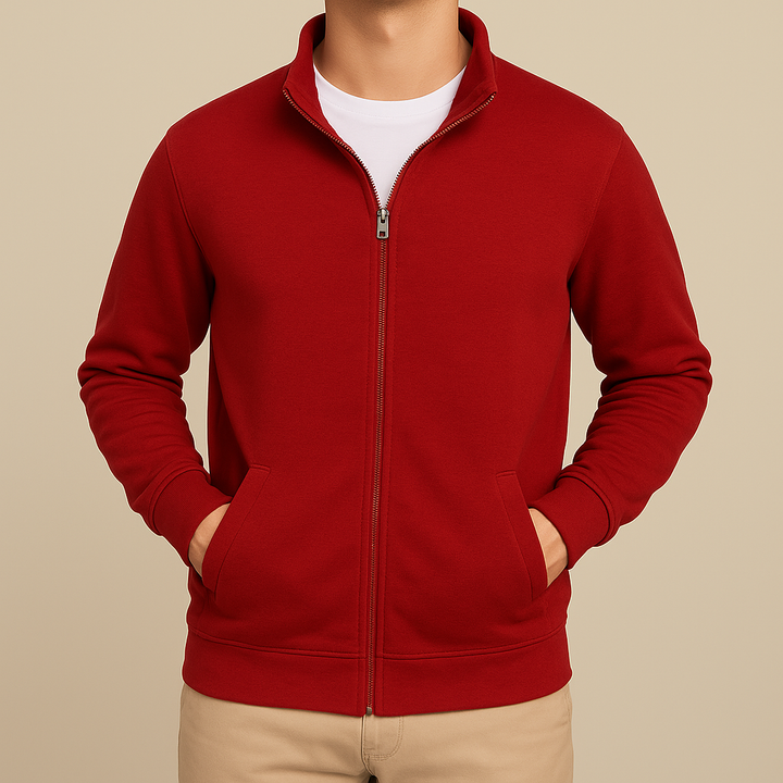 Maglia cardigan uomo slim fit con zip, offre calore e stile raffinato per l'inverno.