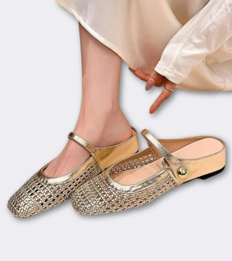 Mules Mary Jane da donna con cinturino regolabile, punta quadrata, ideali per l'estate, comfort e stile casual.