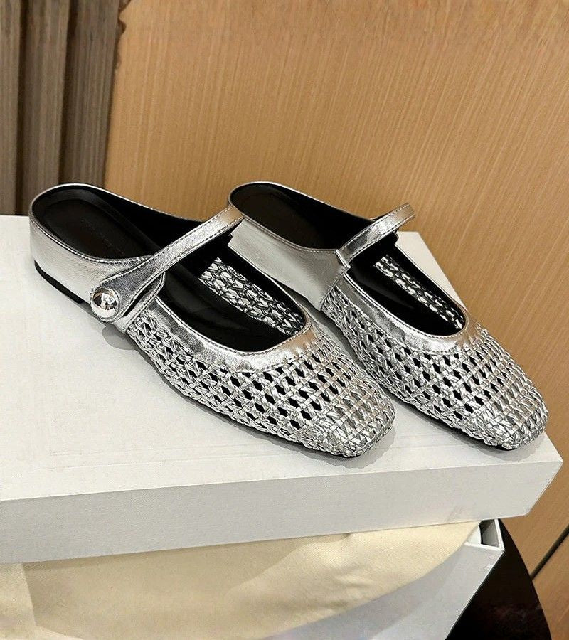 Mules donna Mary Jane, scarpe estive con cinturino regolabile e punta quadrata, comfort e stile per ogni giorno.
