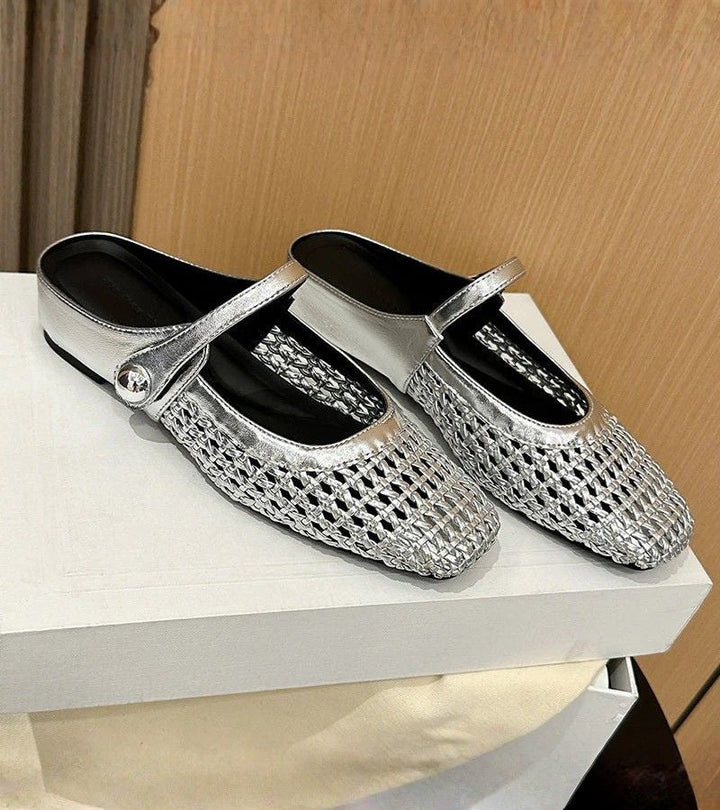 Mules donna Mary Jane, scarpe estive con cinturino regolabile e punta quadrata, comfort e stile per ogni giorno.