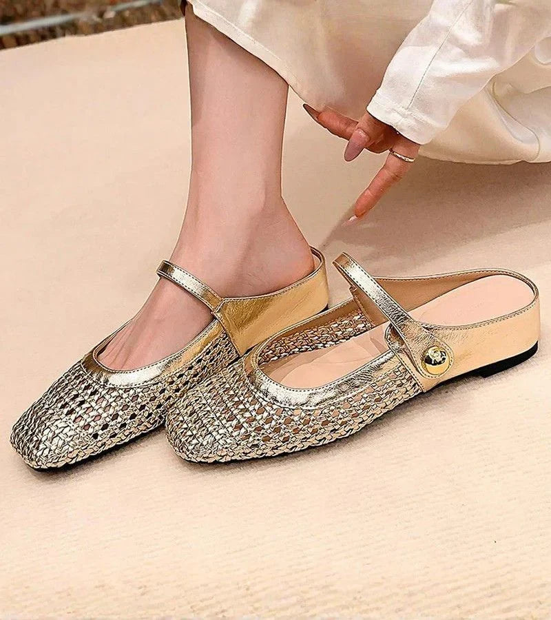 Mules donna Mary Jane alla moda, scarpe estive con cinturino, punta quadrata, perfette per ogni occasione.