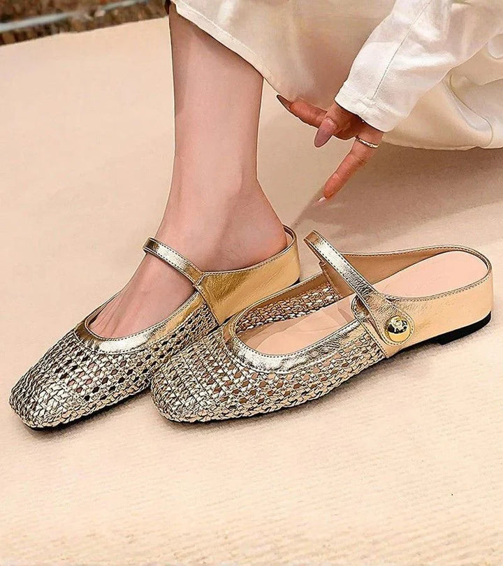 Mules donna Mary Jane alla moda, scarpe estive con cinturino, punta quadrata, perfette per ogni occasione.