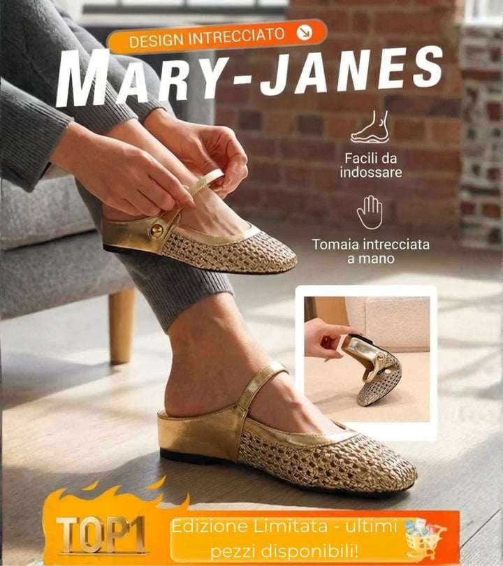 Sandali mules Mary Jane per donna, con cinturino regolabile per un comfort ottimale, stile casual-elegante.