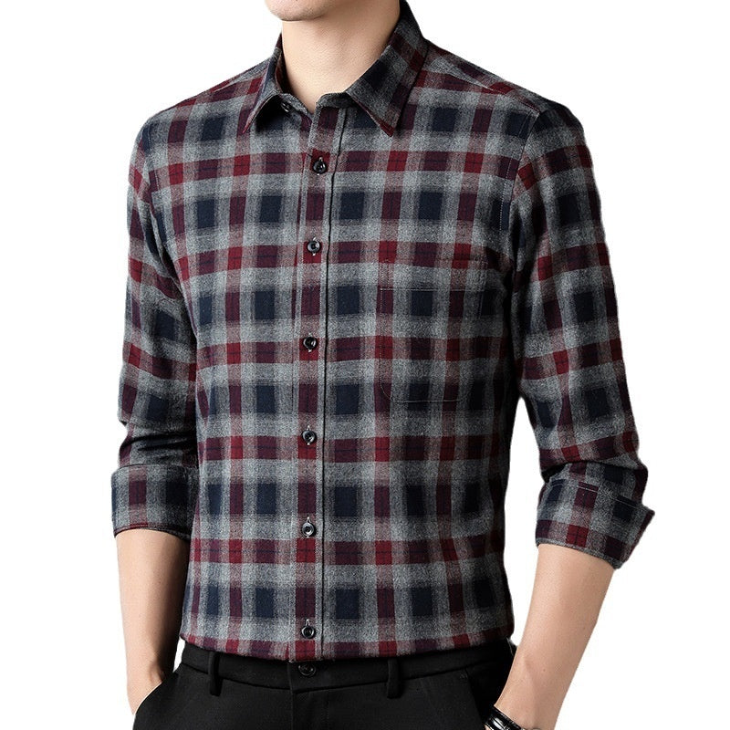 Camicia a quadri da uomo, maniche lunghe, vestibilità regolare. Perfetta per look primaverili alla moda.