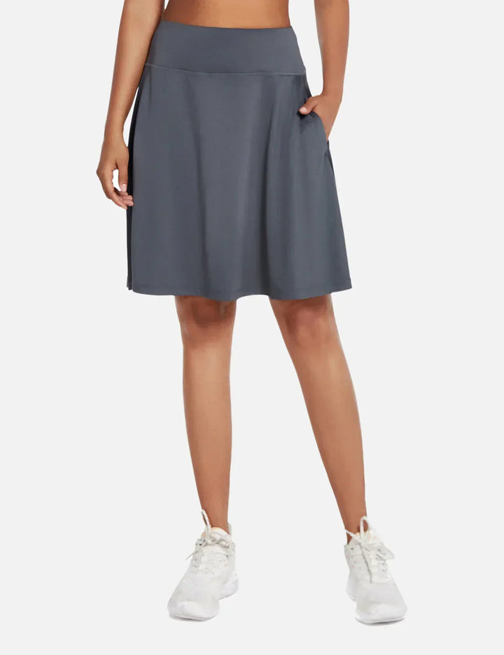Gonna a pieghe donna con pantaloncino interno, vita alta, perfetta per attività sportive e outdoor.