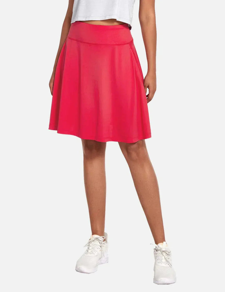 Skort donna versatile, sportivo e casual, con vita alta, pieghe, tasche e protezione UPF50+.