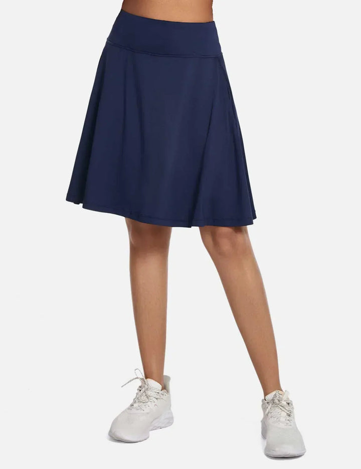 Pantaloncino-gonna donna per il tempo libero, vita alta, con UPF50+ e design a pieghe.