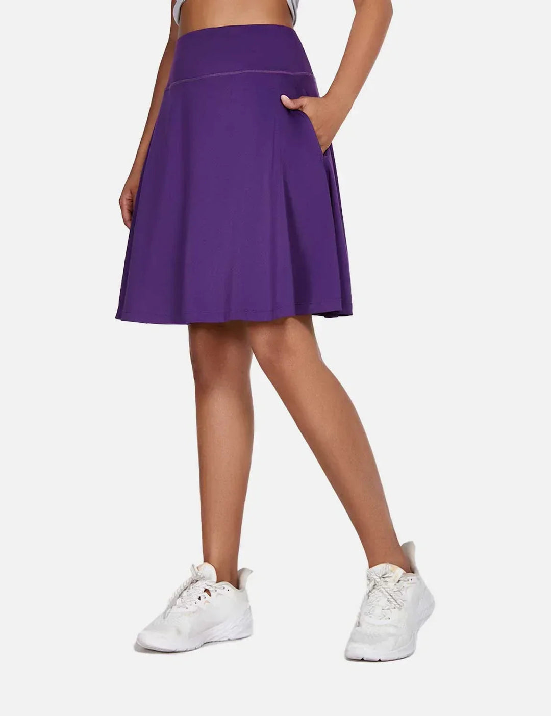 Skort donna estivo UPF50+, vita alta, pieghe e tasche. Perfetto per il tempo libero e lo sport.