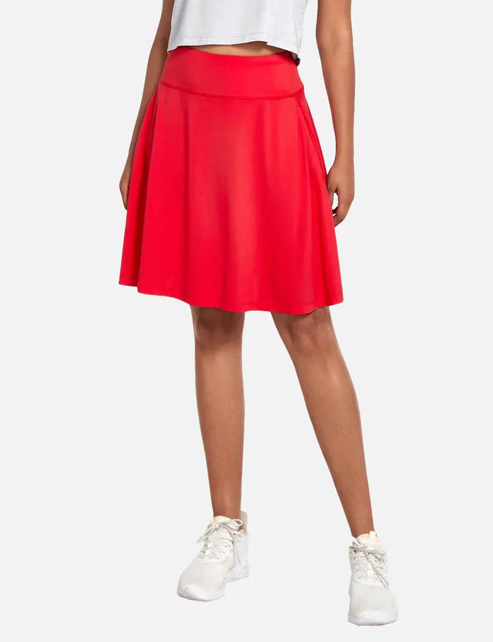 Gonna-short donna per l'estate, protezione UV UPF50+, vita alta e design a pieghe.