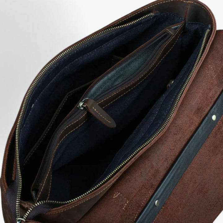 Borsa uomo elegante rosso marrone, portadocumenti per laptop 14 pollici, perfetta per ufficio e affari.