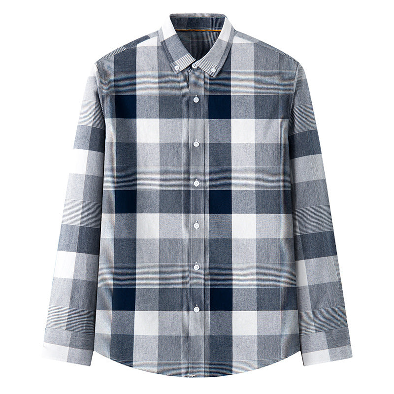 Versatile camicia casual uomo a quadri maniche lunghe, vestibilità comoda, per moda maschile autunno-inverno.