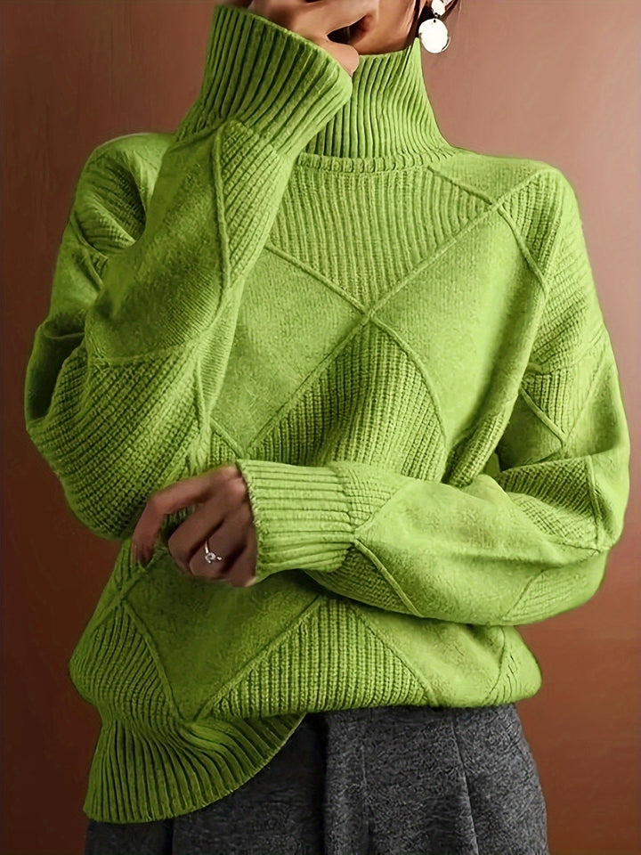 Maglione collo alto donna, tessuto morbido e caldo. Un must-have confortevole per l'inverno.