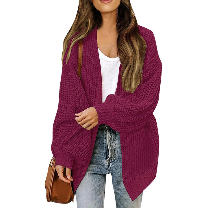 Cardigan donna oversize avvolgente, caldo e accogliente con maniche a lanterna. Per autunno e inverno.
