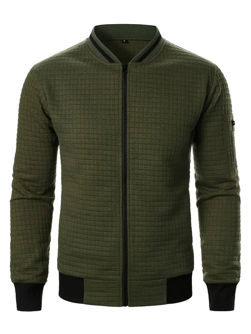 Giacca uomo leggera per primavera/autunno, con cerniera e design moderno.