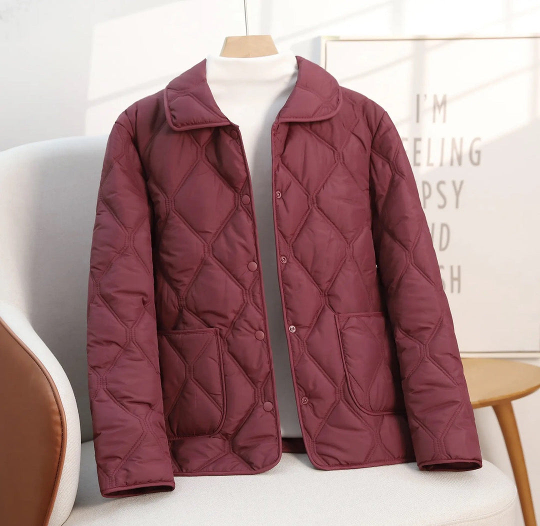Giacca donna versatile, cappotto corto casual con revers, un must-have confortevole per ogni guardaroba.