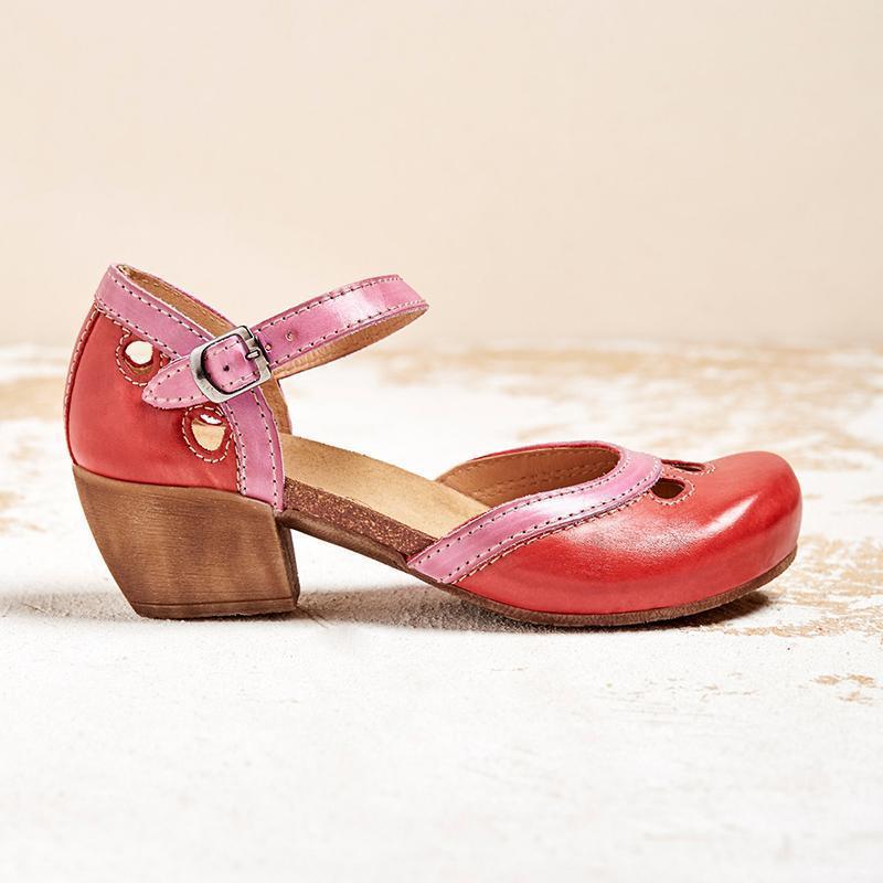 Eleganti sandali donna con tacco basso a blocco e cinturino alla caviglia, calzature femminili per ogni occasione.