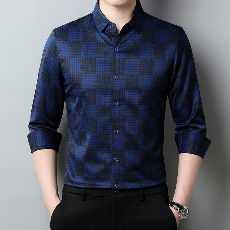 Camicia uomo a quadri, maniche lunghe, vestibilità regolare. Un capo essenziale per la moda maschile casual.