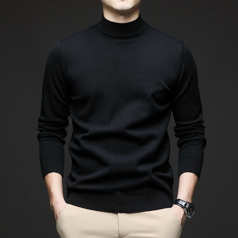 Pullover uomo invernale a mezza dolcevita slim fit, offre comfort e stile per l'autunno.