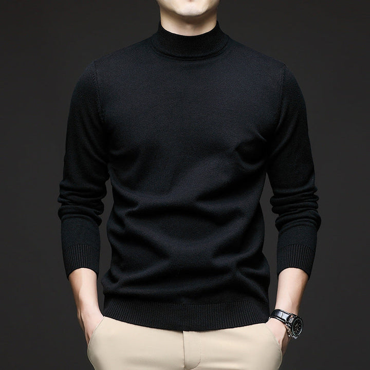 Pullover uomo invernale a mezza dolcevita slim fit, offre comfort e stile per l'autunno.
