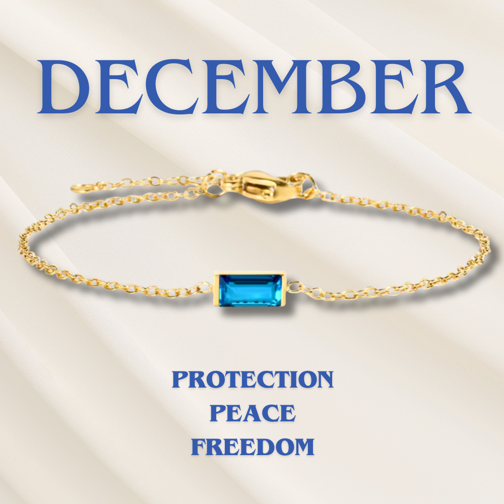 Bracciale donna con gemma pietra di nascita e charm placcato oro, regalo ideale per compleanno.