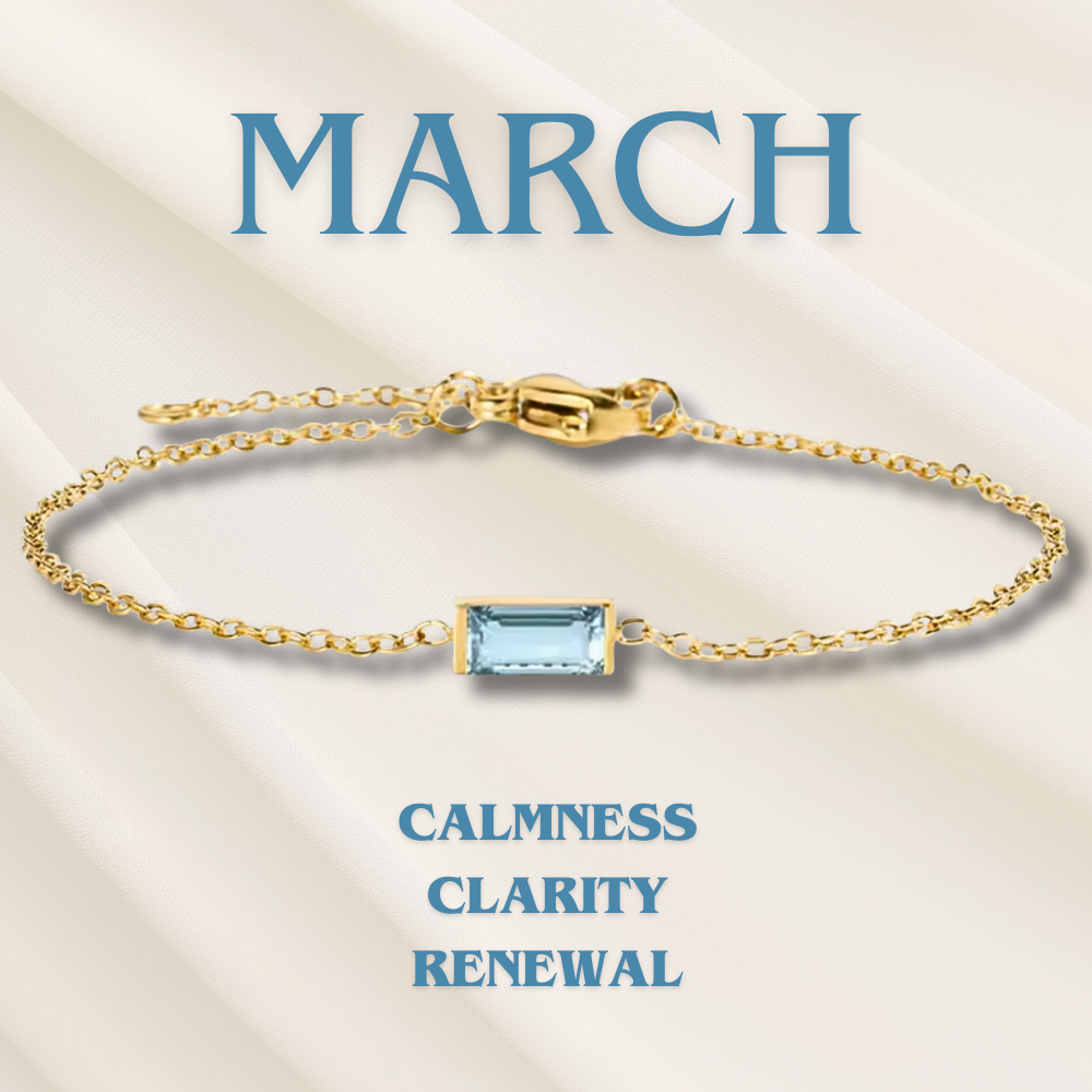 Regalo donna: bracciale placcato oro con charm pietra di nascita, elegante gioiello da compleanno.