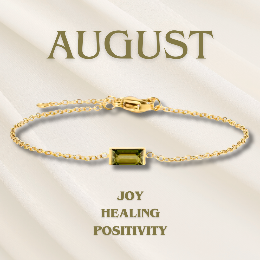 Idea regalo donna: bracciale placcato oro con charm pietra di nascita, elegante e significativo.