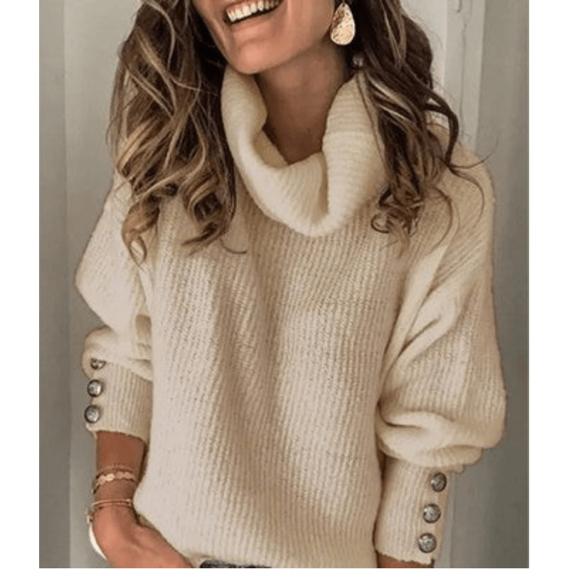 Maglione donna dolcevita morbido e comodo, con maniche a sbuffo. Versatile per abbigliamento femminile moda.