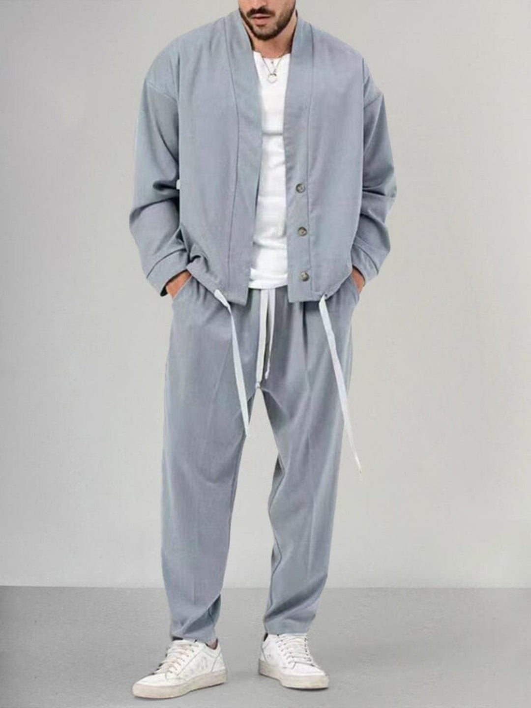 Look uomo autunno/inverno: completo casual elegante e versatile. Ideale per un abbigliamento alla moda e confortevole.