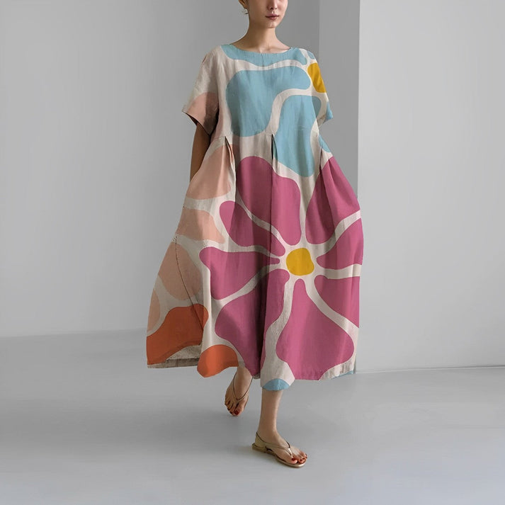 Abito estivo boho chic Zoe, vestito lungo da donna per un look casual ma elegante in ogni occasione.