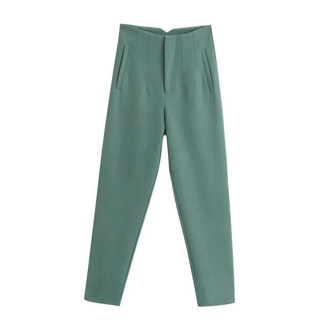Pantaloni eleganti da donna a vita alta, stile raffinato per abbigliamento versatile. Ottimi per ogni occasione.