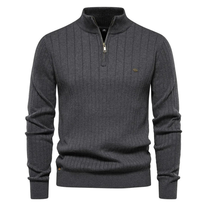 Maglione leggero da uomo Liam, pullover casual con quart-zip, perfetto per il comfort autunnale.