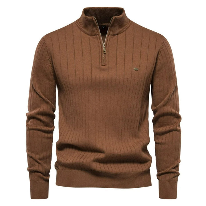 Pullover elegante da uomo Liam, leggero e casual con mezza zip, ideale per la moda autunnale e invernale.