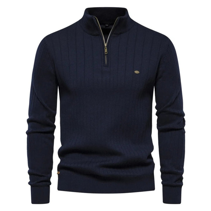 Maglione uomo Liam in tessuto leggero, pullover a quart-zip per un comfort casual e uno stile autunnale.
