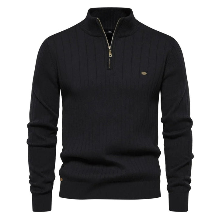 Maglione leggero uomo Liam, pullover casual con mezza zip e maniche lunghe, ideale per l'eleganza autunnale.