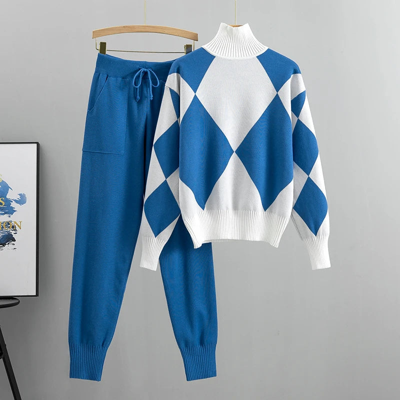 Set coordinato donna stile vintage per outfit elegante casual, completo autunnale comodo, abbigliamento femminile chic.